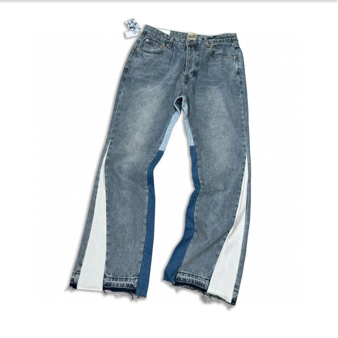 -Size upper body P246#G11 GALLERY DEPT. Denim bell-bottoms, washed and distressed spliced ​​jeans. GALLERY is attracted by these bell-bottoms. Whether it is a reset of Carhartt or Levis, it creates a strong brand style. Since these pants are modified from rare vintage, the production capacity is limited. Therefore, after many icons wore them, these pants were once hard to find. Later, perhaps due to the improvement of GD's business in the past two years and the expansion of production lines, the brand itself lowered the price, so I can't wait any longer for these pants this year and will definitely buy them. During the process of the denim washing plant, the owner of the washing plant helped introduce a boss who had worked for Levi's foundry and started his own business. This also paved the way for the following styles. Therefore, Levi's remodeled single product for the base plate is really familiar. Whether it is the fabrics supplied or the lathes used in production, there is nothing to choose from. -Color: blue -Size: S-XXL (corresponding to 28-36)